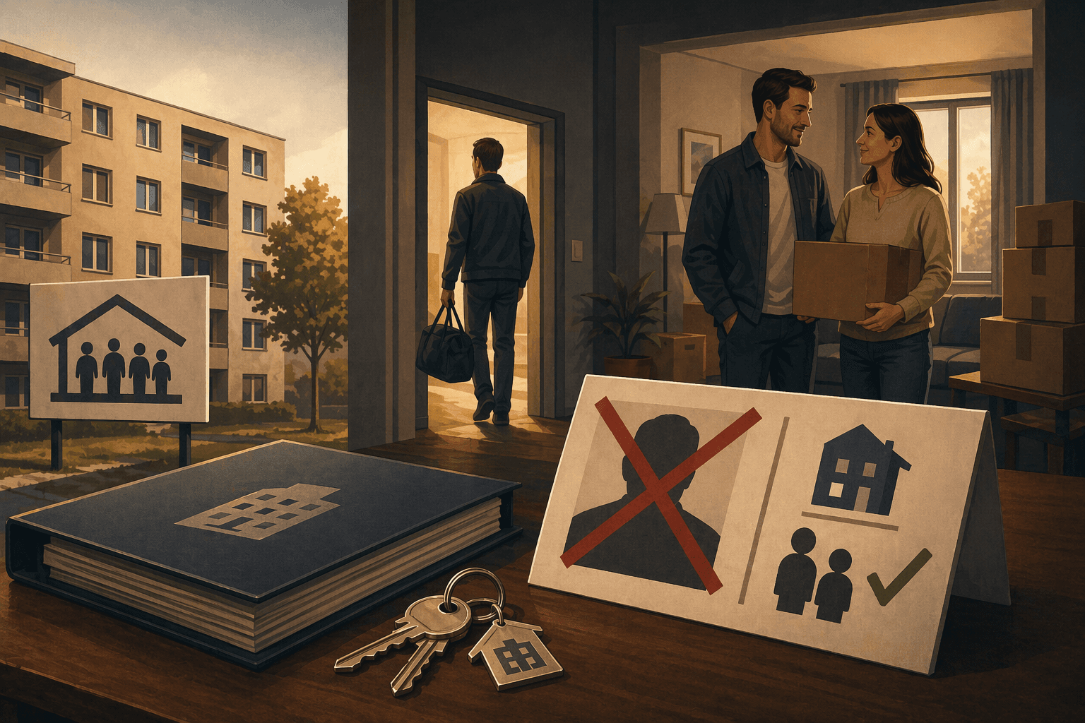 Illustration zum Mietrechtsfall „Sozialwohnung: fristlose Kündigung wegen fehlender Wohnberechtigung“