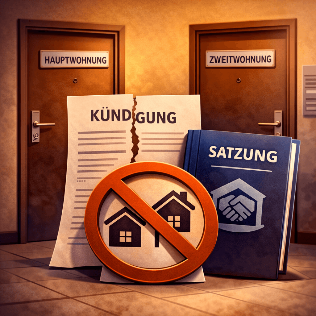 Illustration zum Mietrechtsfall „Genossenschaftswohnung als Zweitwohnung: Kündigung wegen Satzungsverstoßes“
