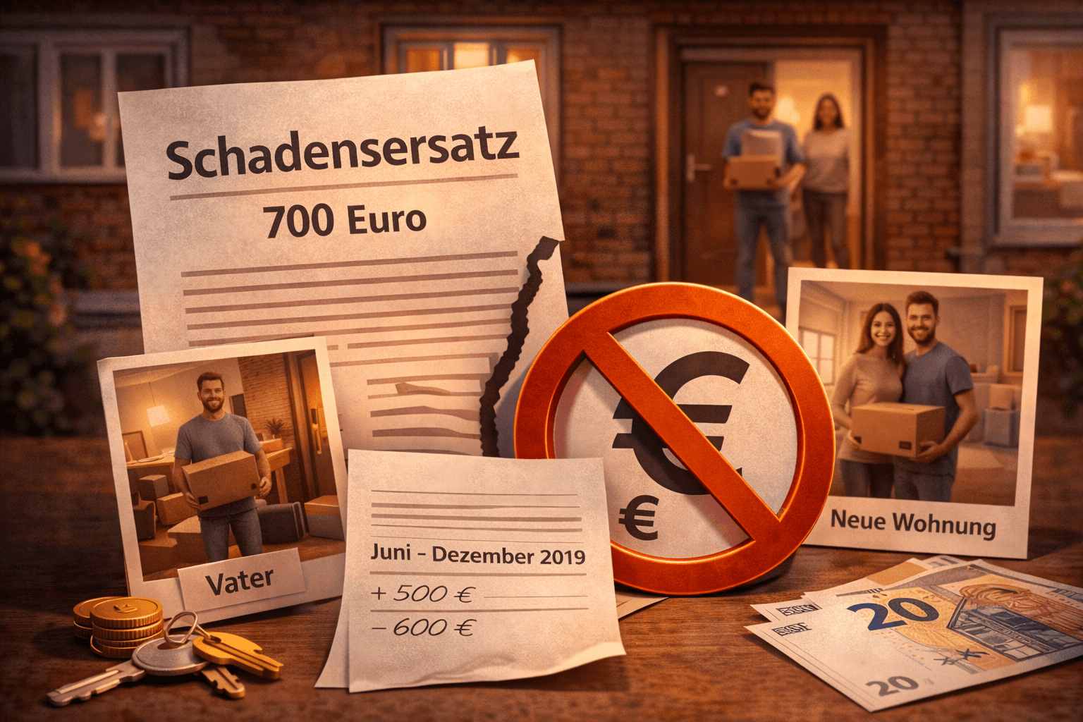 Illustration zum Mietrechtsfall „Schadensersatz nach Eigenbedarfskündigung“