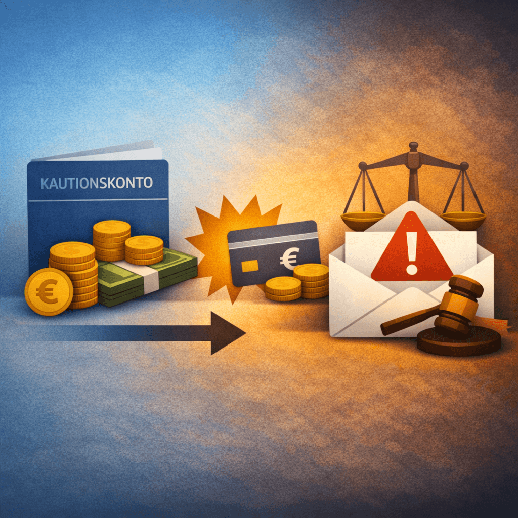 Illustration zum Mietrechtsfall „Kündigung nach Auflösung des Kautionskontos“