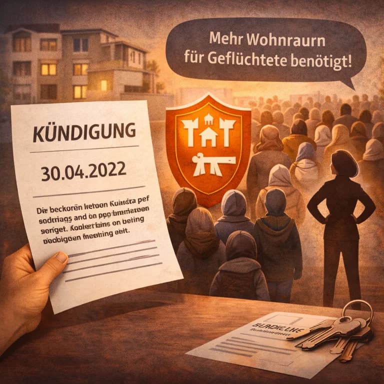 Illustration zum Mietrechtsfall „Gemeinde kündigt Wohnung für Flüchtlingsunterbringung“
