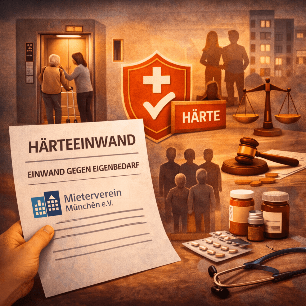 Illustration zum Mietrechtsfall „Härteeinwand bei Eigenbedarfskündigung“