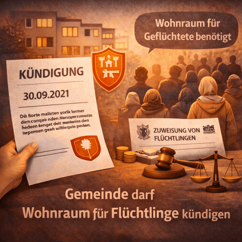 Illustration zum Mietrechtsfall „Gemeinde darf Wohnraum für Flüchtlinge kündigen“