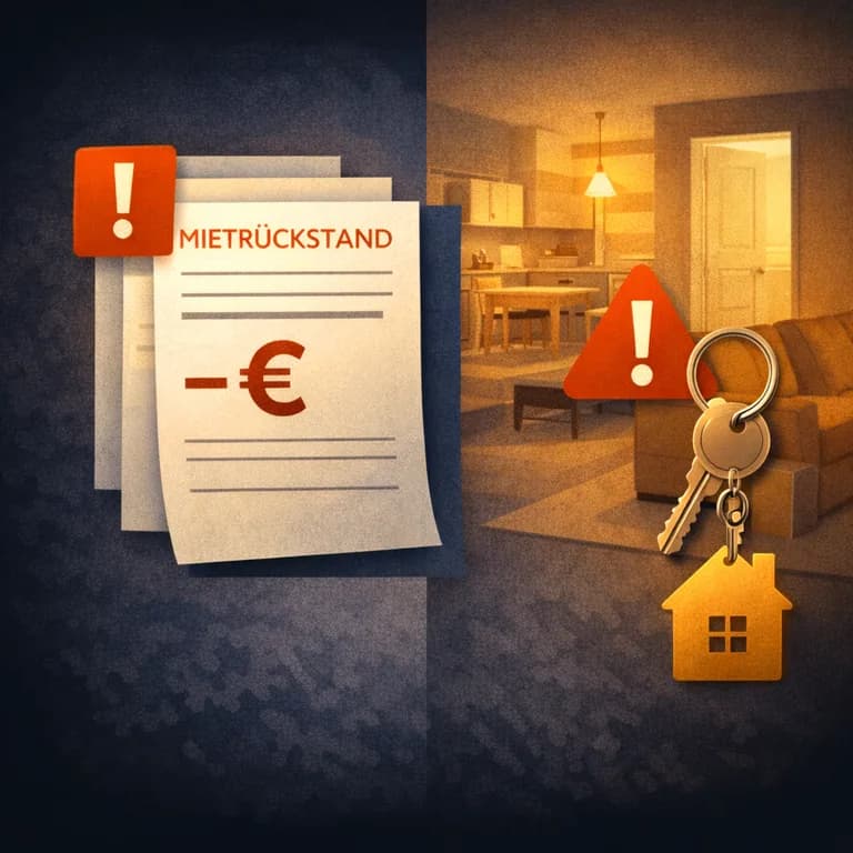 Illustration zum Mietrechtsfall „Mietrückstand führt zur fristlosen Kündigung der Wohnung“