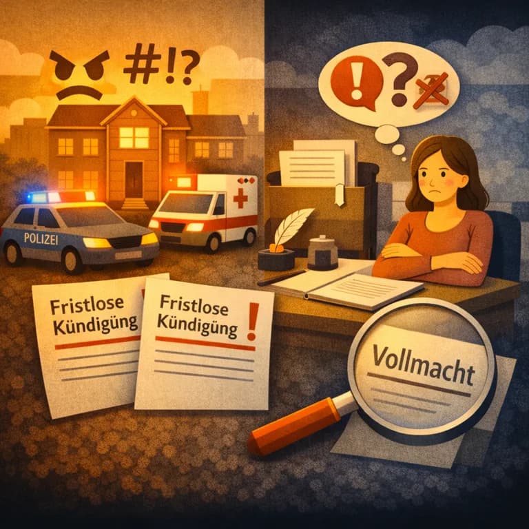 Illustration zum Mietrechtsfall „Fristlose Kündigung wegen wiederholter Hausfriedensstörungen“