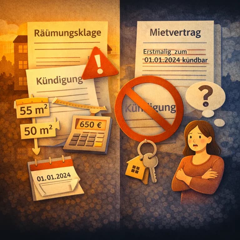 Illustration zum Mietrechtsfall „Räumungsklage scheitert am Kündigungsausschluss“