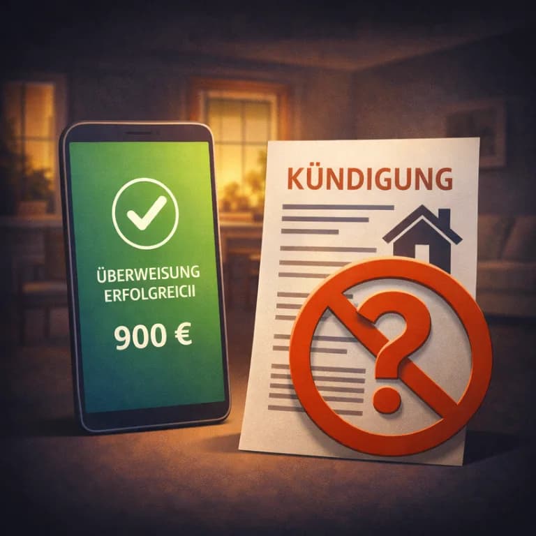 Illustration zum Mietrechtsfall „Mietrückstand nach drei Tagen bezahlt“