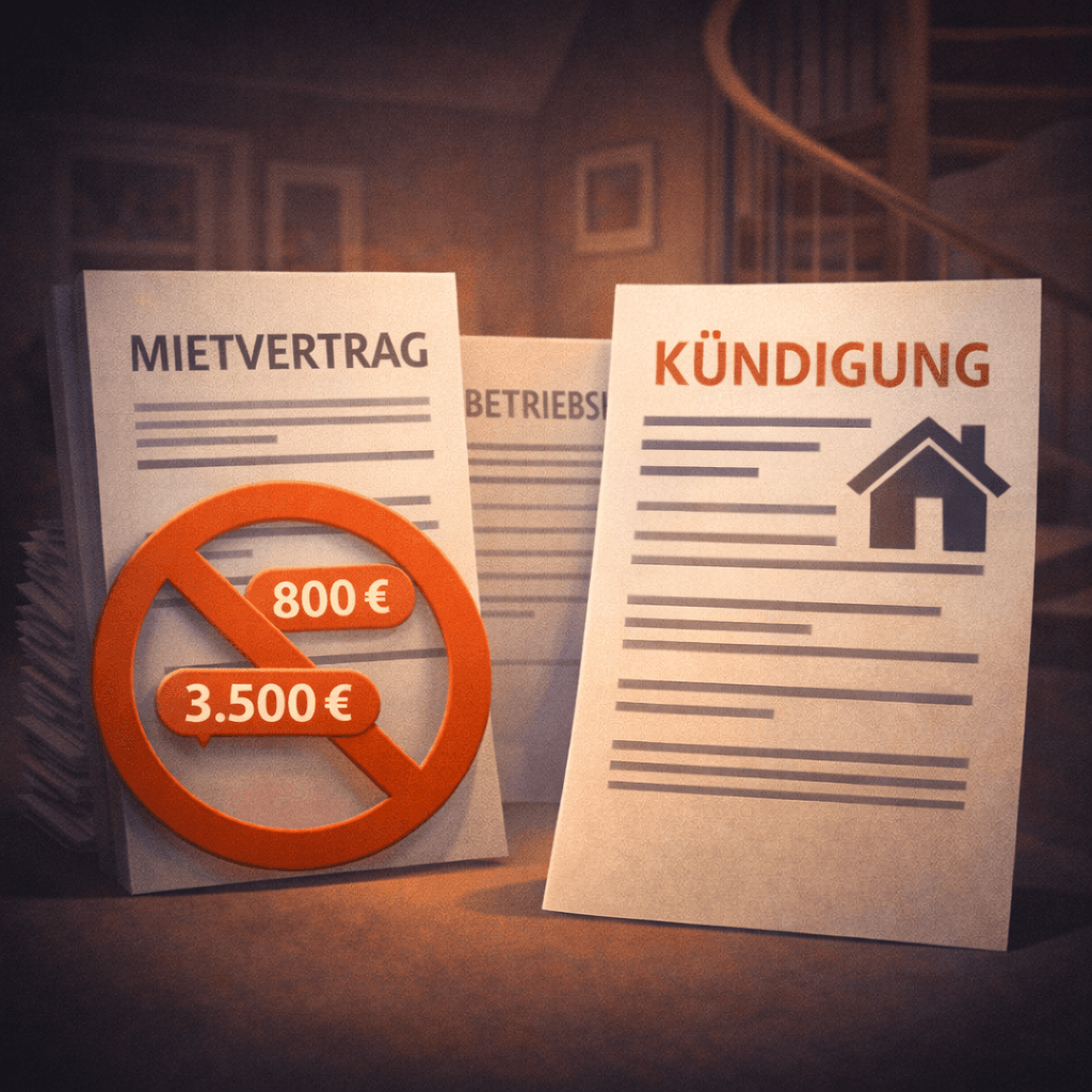 Illustration zum Mietrechtsfall „Kann eine Wohnung wegen offener Betriebskostennachforderungen gekündigt werden?“