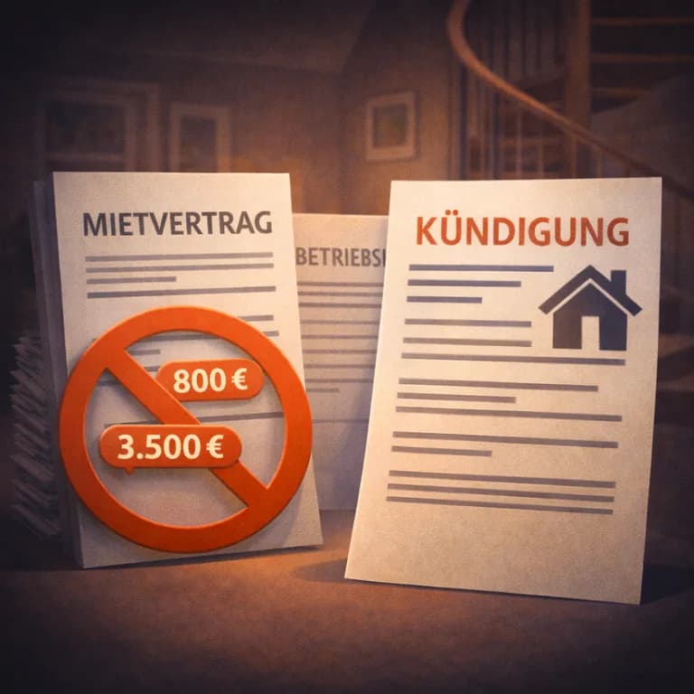 Illustration zum Mietrechtsfall „Kann eine Wohnung wegen offener Betriebskostennachforderungen gekündigt werden?“