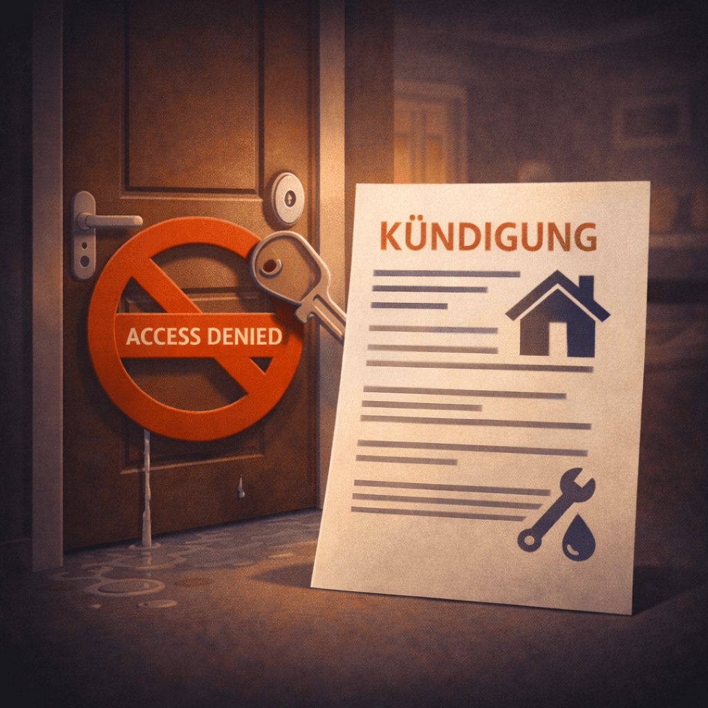 Illustration zum Mietrechtsfall „Fristlose Kündigung nach verweigertem Zutritt zur Wohnung“