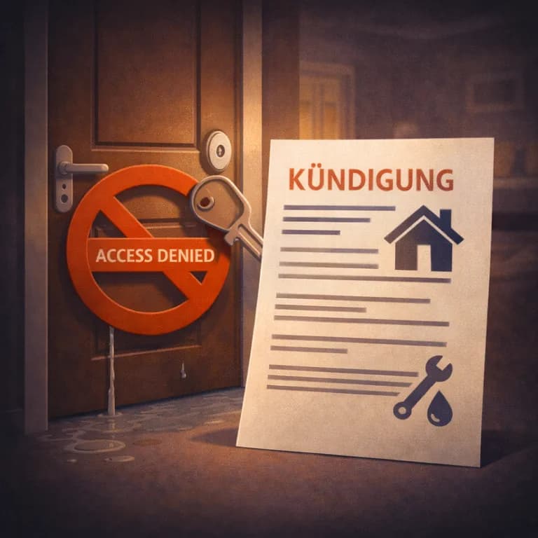Illustration zum Mietrechtsfall „Fristlose Kündigung nach verweigertem Zutritt zur Wohnung“