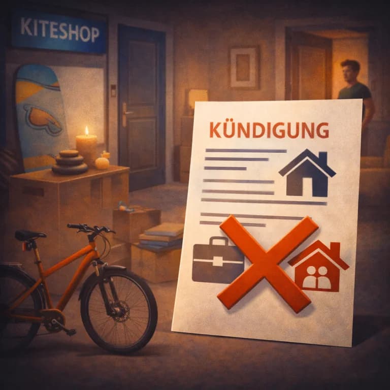 Illustration zum Mietrechtsfall „Wohnraummiete: Kündigung wegen beruflicher Nutzung und Untervermietung scheitert“