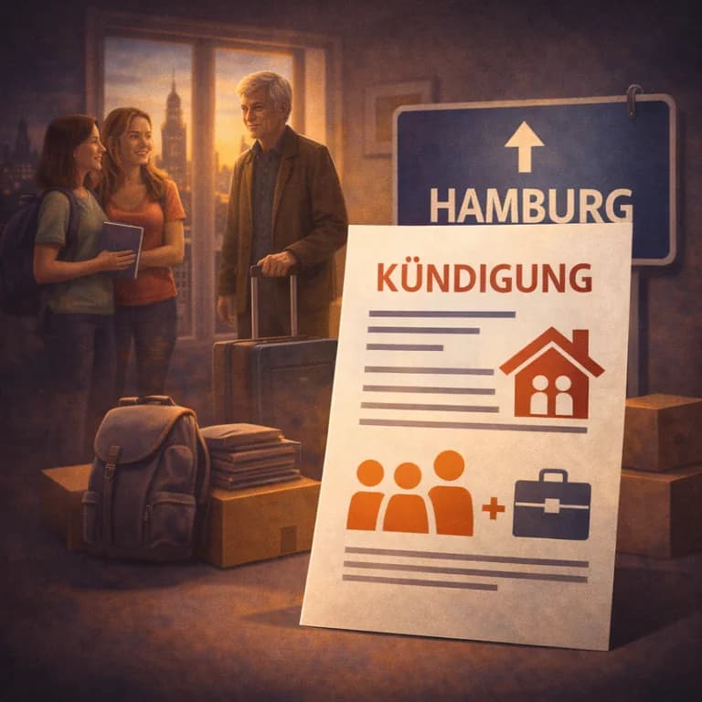 Illustration zum Mietrechtsfall „Wann ist eine Eigenbedarfskündigung für eine Familien-WG ausreichend begründet und keine Vorratskündigung?“