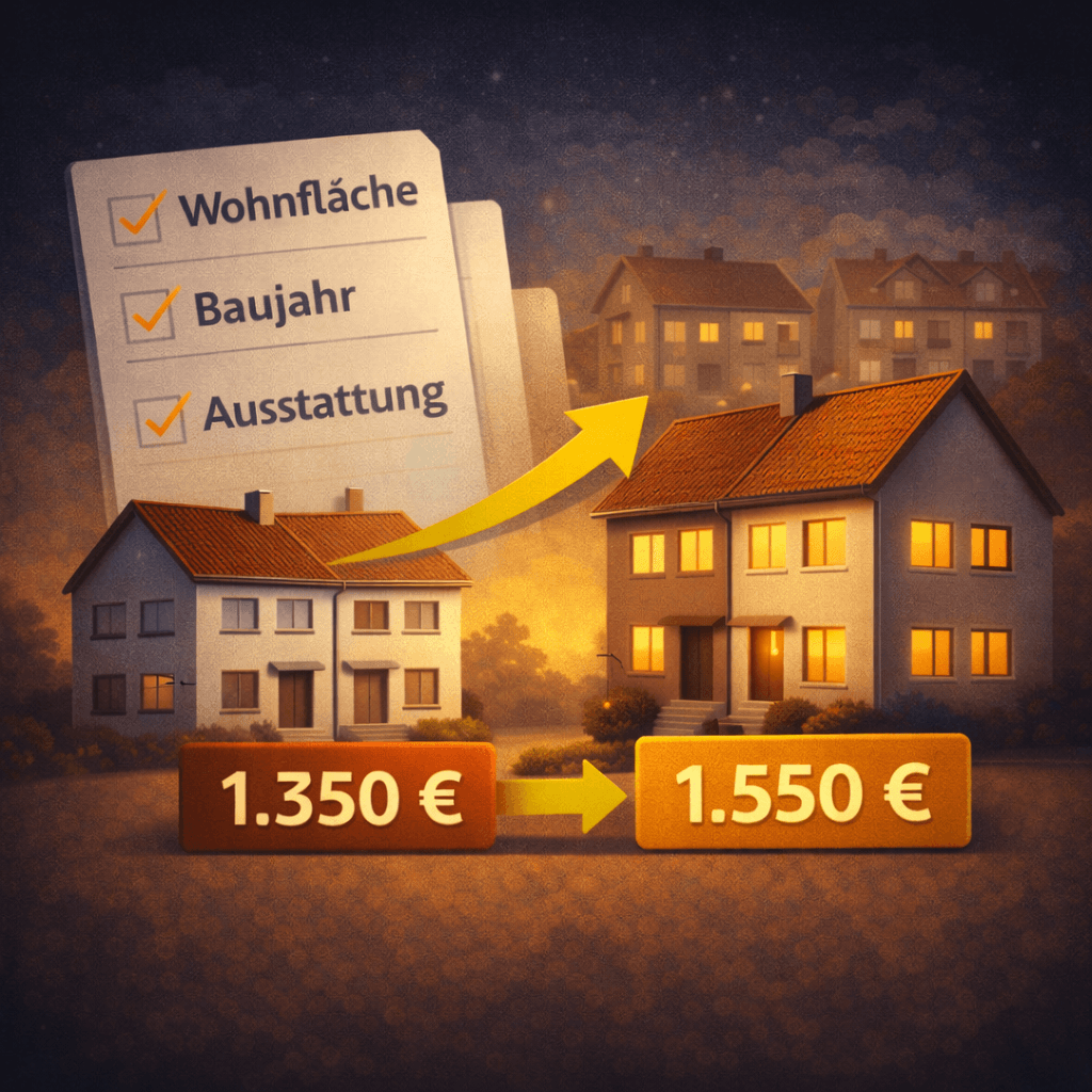 Illustration zum Mietrechtsfall „Mieterhöhung bei Doppelhaushälfte: Drei Vergleichsmerkmale genügen“