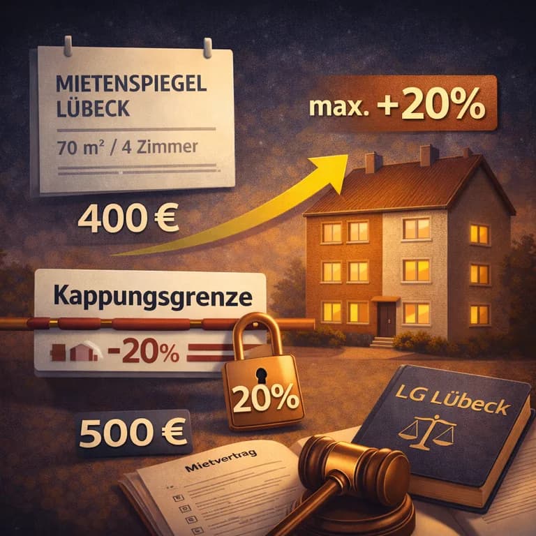 Illustration zum Mietrechtsfall „Mieterhöhung: Kappungsgrenze gilt auch vor Ablauf von drei Jahren“