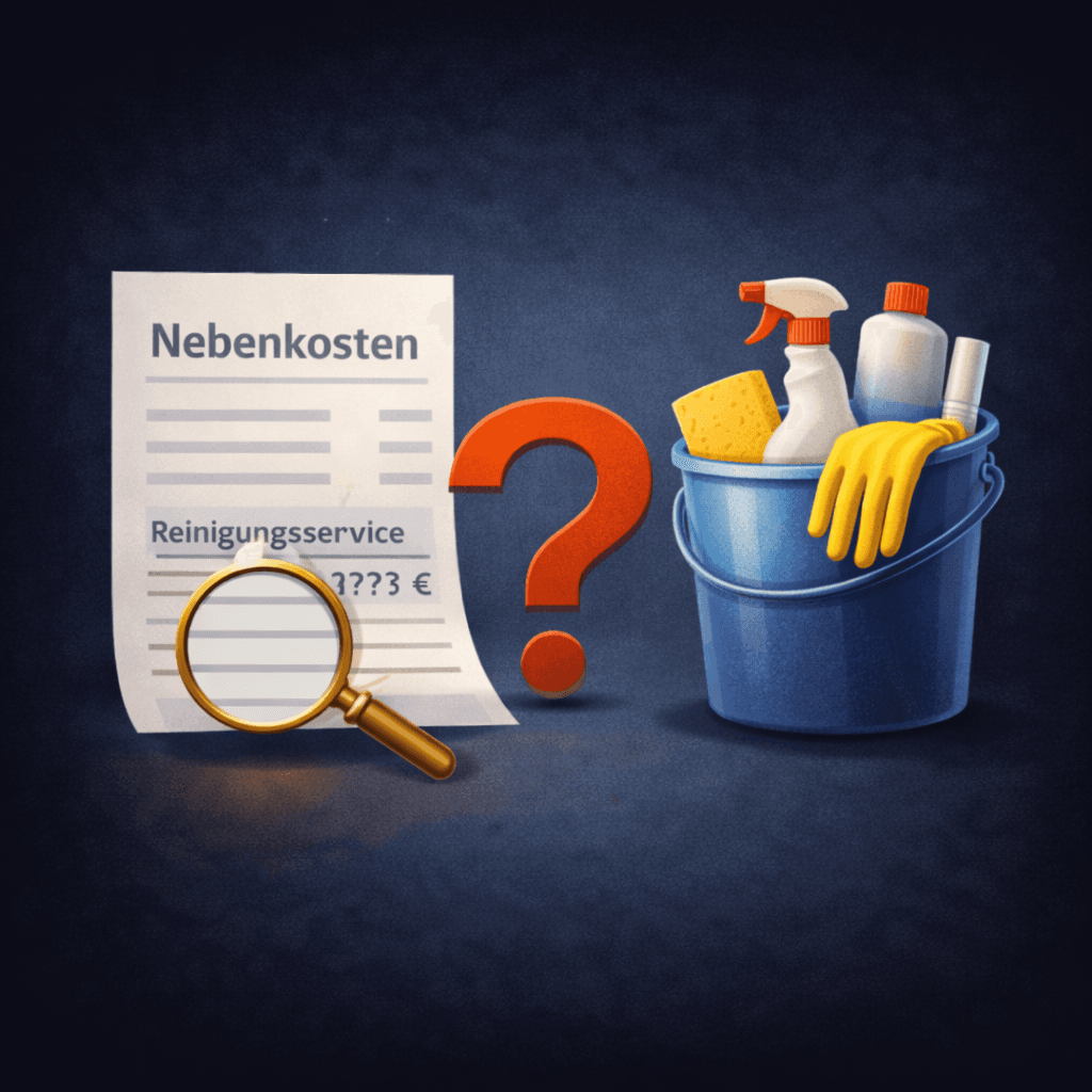 Illustration zum Mietrechtsfall „Nebenkostenabrechnung: Reinigungsservice braucht eine nachvollziehbare Zuordnung“