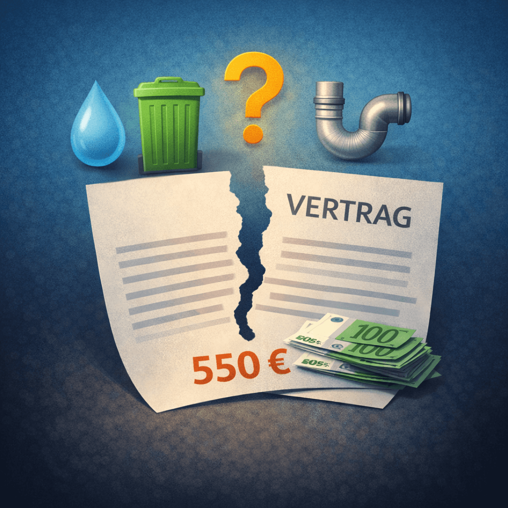Illustration zum Mietrechtsfall „Nebenkostenabrechnung ohne klare Vereinbarung: Vermieter musste rund 550 € zurückzahlen“