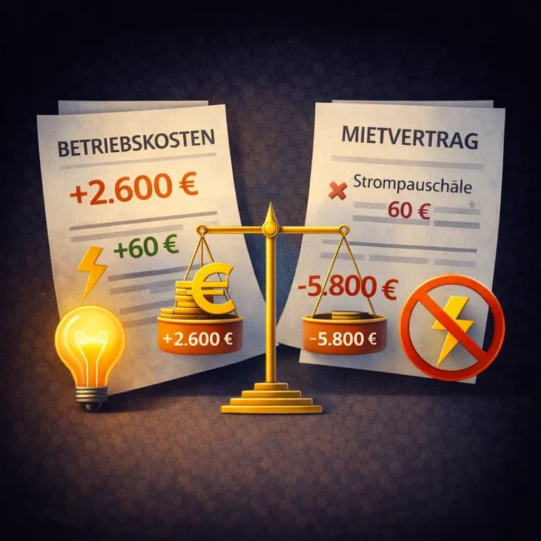 Illustration zum Mietrechtsfall „Strompauschale darf nicht wie Vorauszahlung abgerechnet werden“