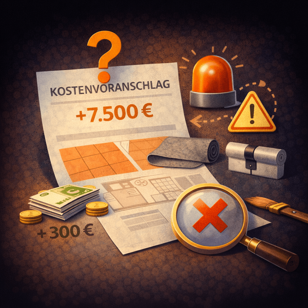 Illustration zum Mietrechtsfall „Kein Vorschuss für fiktive Renovierungskosten nach Mietende“
