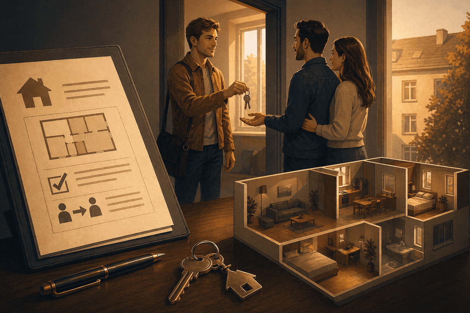 Illustration zum Mietrechtsfall „Untervermietung der ganzen Wohnung: Kündigung scheitert“