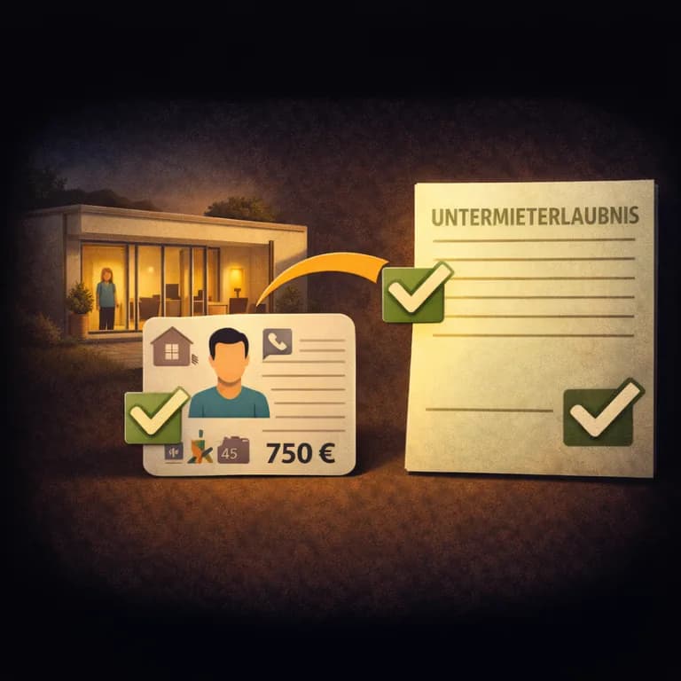 Illustration zum Mietrechtsfall „Untermieterlaubnis nach Trennung der Mieter“