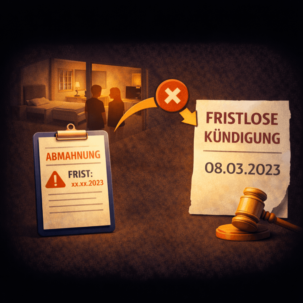 Illustration zum Mietrechtsfall „Fristlose Kündigung wegen unbefugter Gebrauchsüberlassung an Dritte“