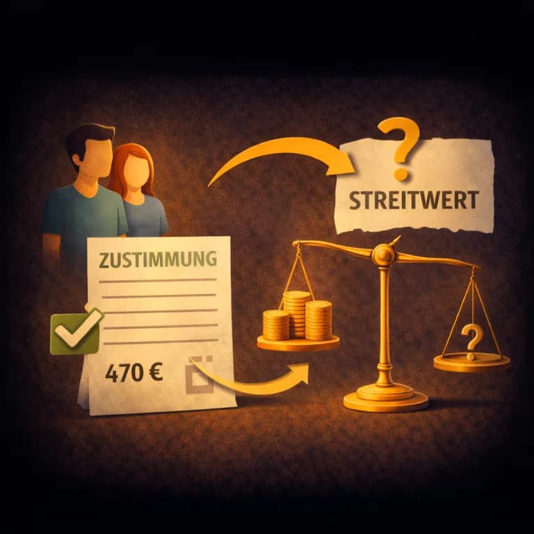 Illustration zum Mietrechtsfall „Lebensgefährtin aufnehmen: Streitwert bei Miete“